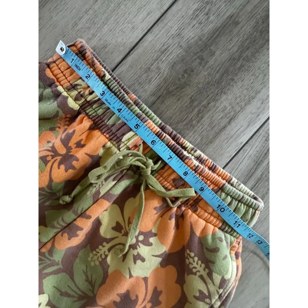 Wild Fable Tropical Hawaiian Dolphin Hem Sweat Shorts XS Beach Resort Lounge